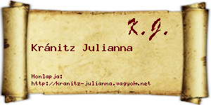 Kránitz Julianna névjegykártya